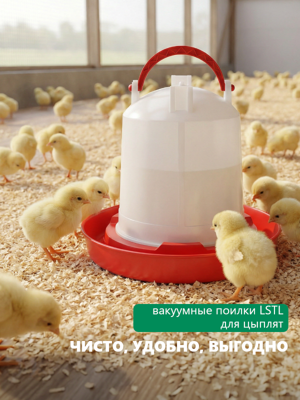 Вакуумная поилка LSTL на 1 литр для цыплят