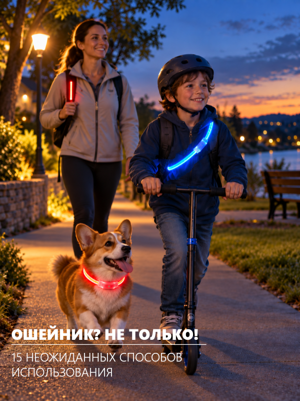 Светящийся ошейник - это НЕ только для выгула собаки в темноте
