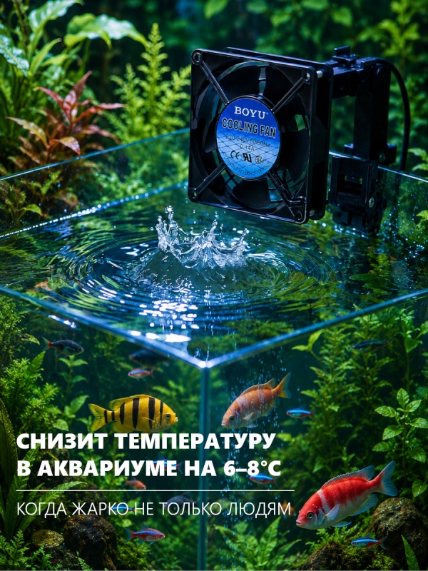 В комнате 23°C в аквариуме 15-18°C