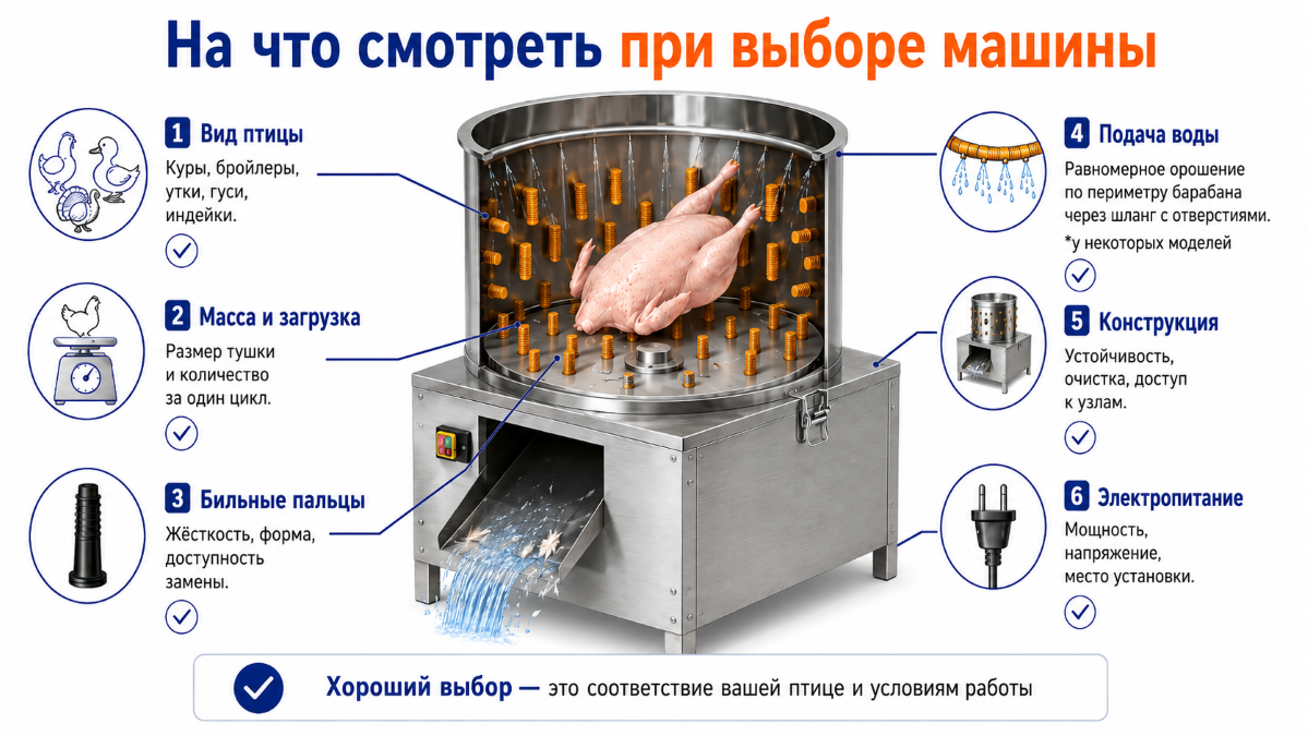 Как выбрать перосъёмную машину
