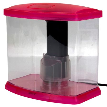 Аквариум Boyu DY-3A Desktop панорамный 3,6 л, настольный с фильтром и светильником, красный