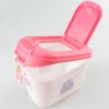 Контейнер Catidea для сухого корма на 10 л (3 - 4,5 кг), двойная крышка, совок, розовый