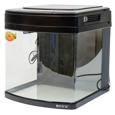 Аквариум Boyu Happy Family HS-45A панорамный, 65 л, с фильтром, УФ-стерилизатором и освещением, черный