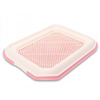 Лоток для собак со столбиком Catidea 50х37х6 см под пеленку розовый