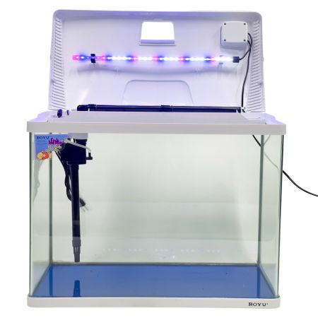 Аквариум Boyu EC-600 панорамный, 66 л, с фильтром и LED-лампой, белый