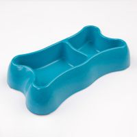 Миска двойная, 26.5x15x5 см, 300+250 мл, голубой Миска двойная, 26.5x15x5 см, 300+250 мл, голубой