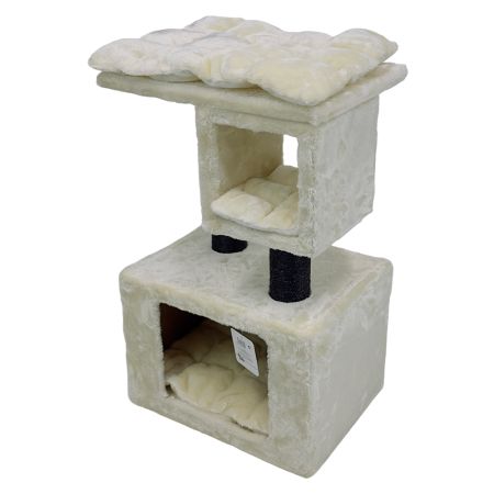 Когтеточка-комплекс 40х30х67 см, с подушками, кремовый