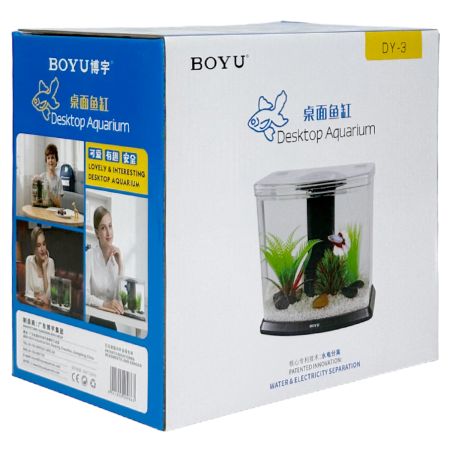 Аквариум Boyu DY-3 Desktop панорамный 3,6 л, настольный с фильтром и светильником