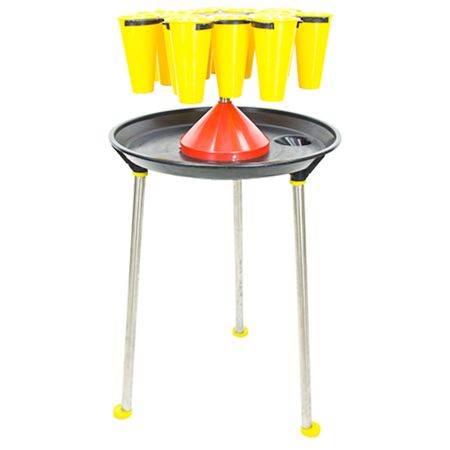 Установка для убоя перепелов 14 конусов, карусельная, со стойкой, пластик, сталь