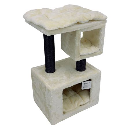 Когтеточка-комплекс 40х30х67 см, с подушками, кремовый
