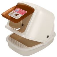 Туалет-домик для кошек XL Catidea 63х48х41 см, с совком, кремовый