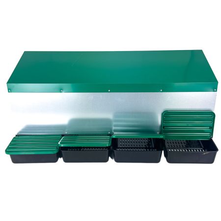 Гнездо для кур несушек HobbyFarm 4 секции наружное крепление с яйцесборником