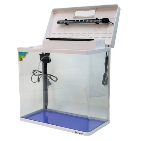 Аквариум Boyu MS-520 45 л с LED светильником и фильтром, белый Аквариум Boyu MS-520 45 л с LED светильником и фильтром, белый