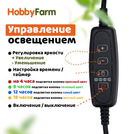 Мини парник с подсветкой HobbyFarm, 12 ячеек, набор кассет для рассады, 5 шт.