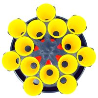 Установка для убоя перепелов 14 конусов, карусельная, со стойкой, пластик, сталь