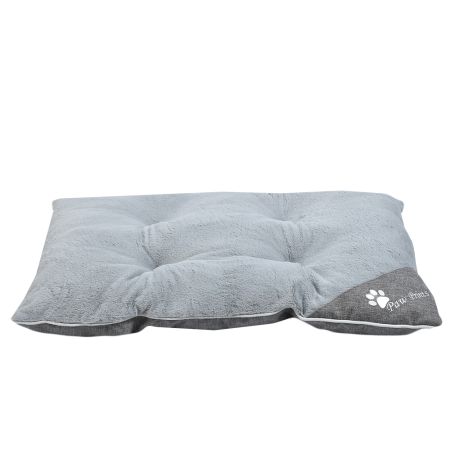 Лежак подушка Pet Choice для собак стеганая 77х57х13 см, пушистый, серый