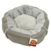 Лежак подушка Pet Choice для собак и кошек, круглый 76х76х15 см, меховой, серый