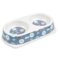 Миска двойная, 25х14х4.5 см, 180+180 мл, синий