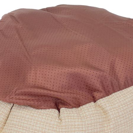 Лежак с бортом 53х47х18 см, меховой, съемная подушка, бежевый