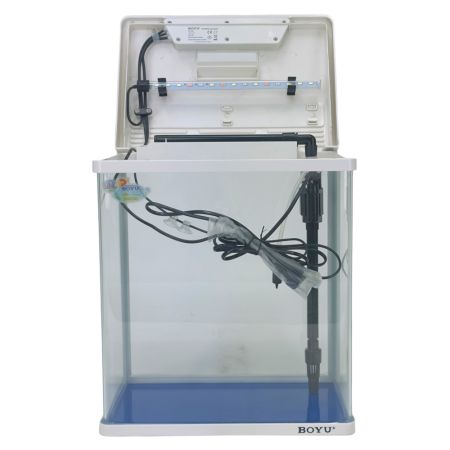 Аквариум Boyu HG-300 панорамный 22 л, LED освещение, дисплей, фильтры, белый