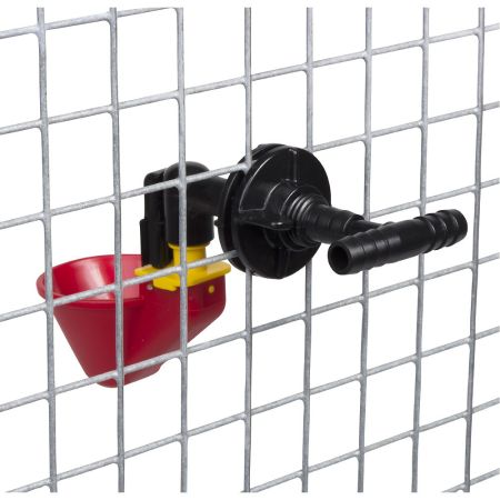 Поилка чашечная для крупной птицы, пластик, с креплением на сетку