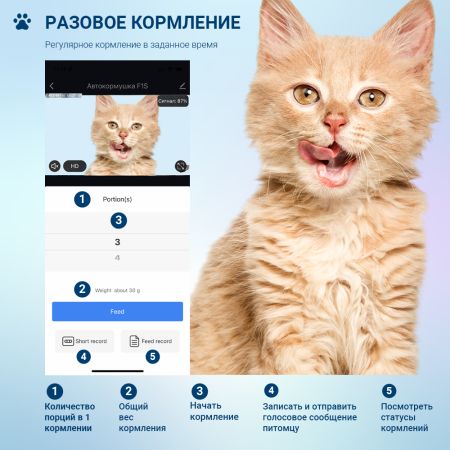 Автокормушка для собак и кошек Pawgether F1S 3,5 л с видеокамерой и голосовой связью, датчиком движения и управлением через смартфон (iOS, Android) Автокормушка для собак и кошек Pawgether F1S 3,5 л с видеокамерой и голосовой связью, датчиком движения и управлением через смартфон (iOS, Android)