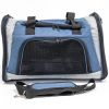 Сумка переноска складная для собак и кошек 46х28х29 см, синий/серый