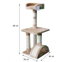 Когтеточка-комплекс 36х36х88 см, бежевый
