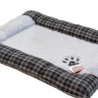 Лежанка матрас для собак 85х65х9 см, серый, клетка Лежанка матрас для собак 85х65х9 см, серый, клетка