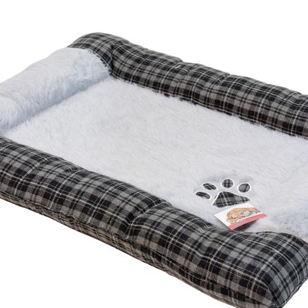 Лежанка матрас для собак 105х85х11 см, серый, клетка