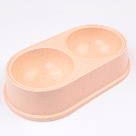 Миска двойная, 26.5x15х5.5 см, 290+290 мл, бежевый