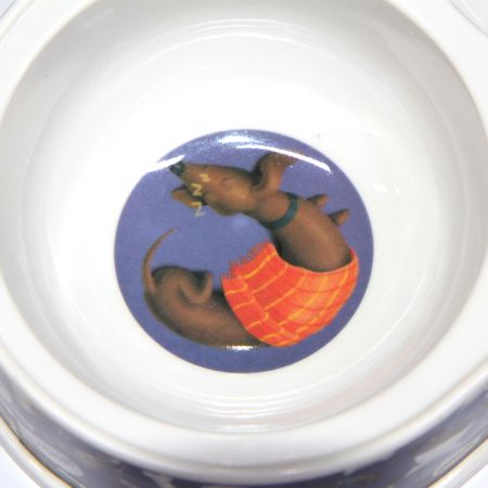 Миска двойная, 30×17.5×5.8 см, 440+440 мл, темно-синий