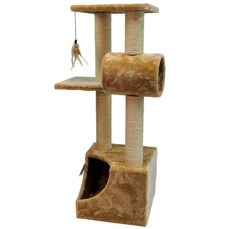 Когтеточка-комплекс 35х35х105 см, бежевый