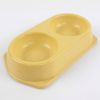 Миска двойная, 25x14x4.5 см, 180+180 мл, желтый