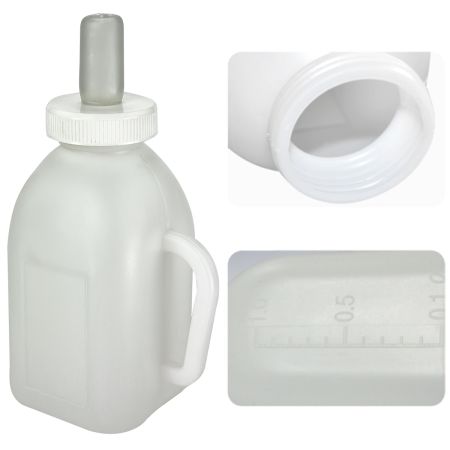 Бутылка для кормления теленка с соской из силикона, 1 л