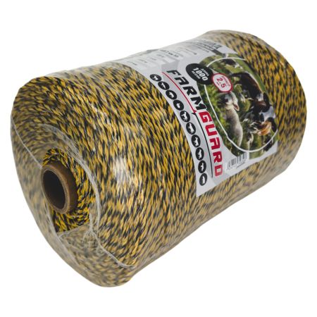 Провод для электропастуха FarmGuard желтый с черным 2,5 мм / 1000 м / 6х0,2 мм SS