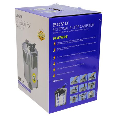Фильтр внешний Boyu EFU-35 с УФ стерилизацией для аквариума 350-550 л канистровый 950 л/ч