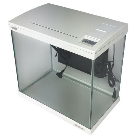 Аквариум Newa Mirabello MIR 40 LED, 40 л, с фильтром, нагревателем и освещением рассвет-закат, белый NEW VERSION