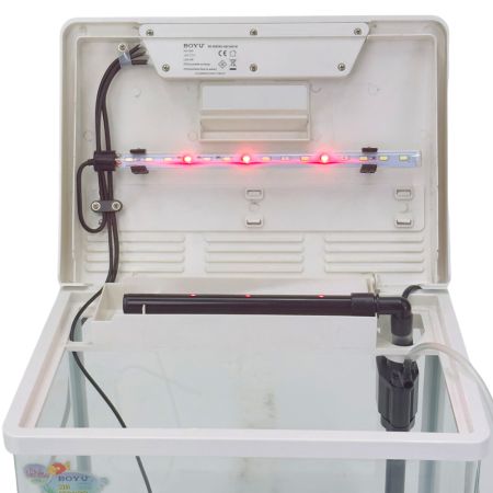 Аквариум Boyu HG-300 панорамный 22 л, LED освещение, дисплей, фильтры, белый