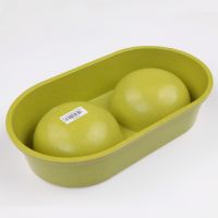 Миска двойная, 26.5x15х5.5 см, 290+290 мл, зеленый Миска двойная, 26.5x15х5.5 см, 290+290 мл, зеленый