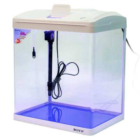 Аквариум Boyu EC-400 панорамный, 33 л, с фильтром и LED-лампой, белый