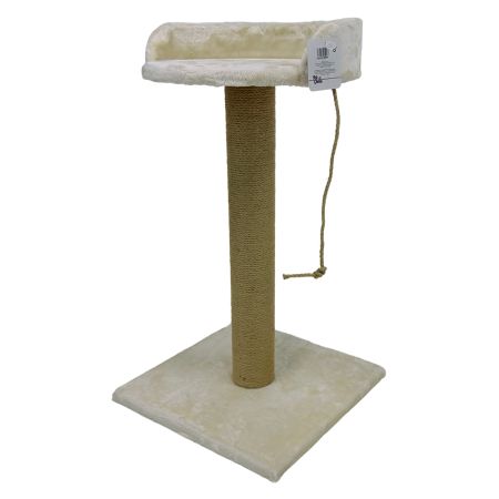 Когтеточка-лежак 40х40х70 см, с канатом, кремовый 