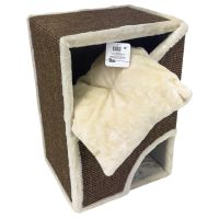 Когтеточка-домик Pet Choice, 40х35х60 см, коричневый, с подушкой