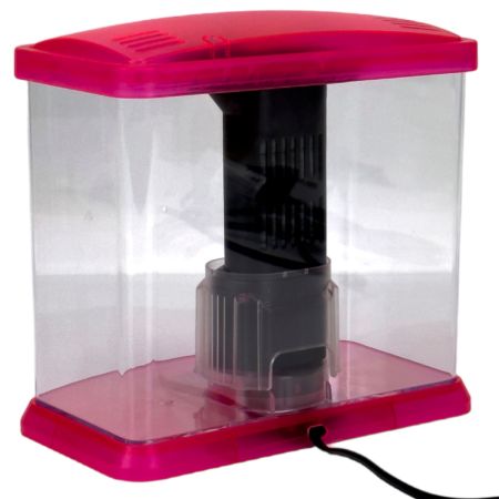 Аквариум Boyu DY-3A Desktop панорамный 3,6 л, настольный с фильтром и светильником, красный