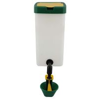 Поилка чашечная с бачком HobbyFarm для кур с креплением на клетку, 1 л, зеленая