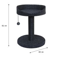 Когтеточка-лежак 40х40х52 см, с игрушкой, черный