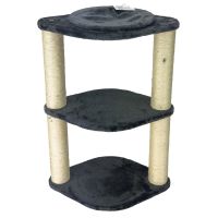 Когтеточка-лежак 3 этажа 46х30х65 см, серый