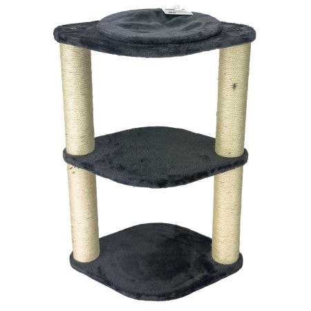 Когтеточка-лежак 3 этажа 46х30х65 см, серый