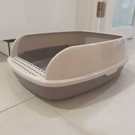 Лоток для кошек с совком Catidea 46х36х15 см, коричневый