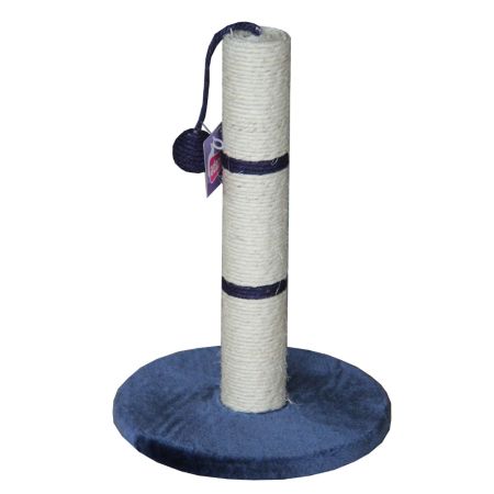 Когтеточка-столбик 30х30х45 см, с игрушкой, синий